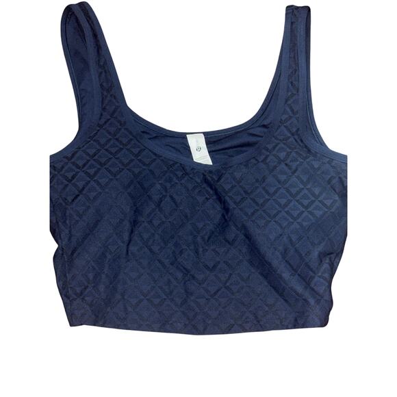 NWT Lululemon Large Textured Mesh Tank Club Blue Tennis Top Medium Support Bra - Picture 12 of 14